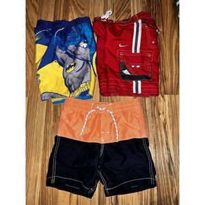 Nike Batman GAP Swim Trunks Boys Y2K Vintage Cargo Shorts Toddler‎ Sz 3T Red